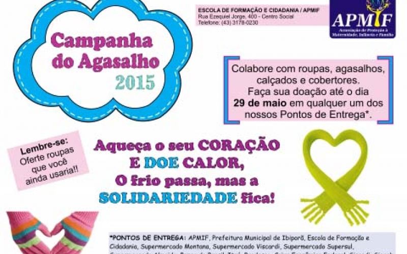 APMIF promove “Campanha do Agasalho 2015”
