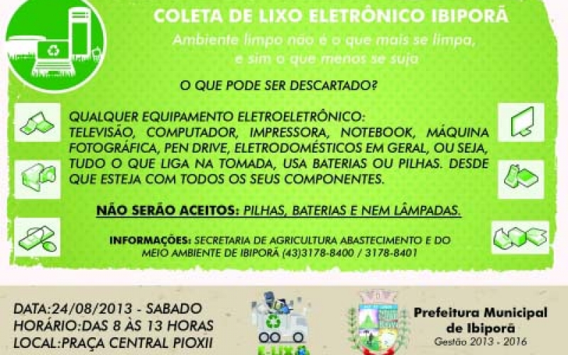 Ibiporã realiza coleta de lixo eletrônico