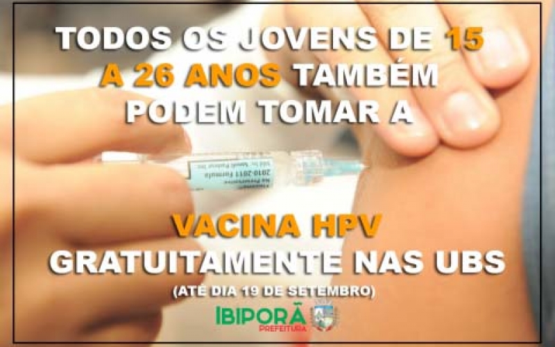 Ibiporã amplia vacinação contra HPV para faixa etária dos 15 aos 26 anos