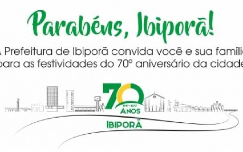 Ibiporã comemora 70 anos com muita festa nesta quarta-feira (08)