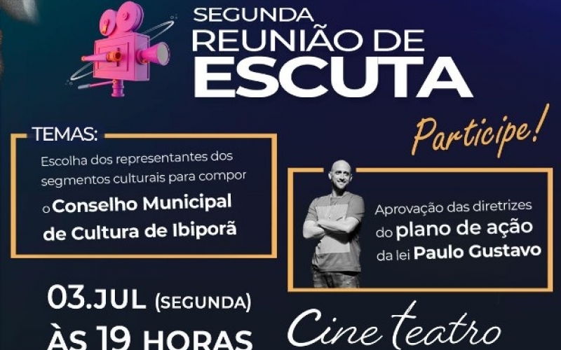 SMCT convida fazedores de Cultura para discutir aplicação de recursos da Lei Paulo Gustavo na próxima segunda-feira (03/07)