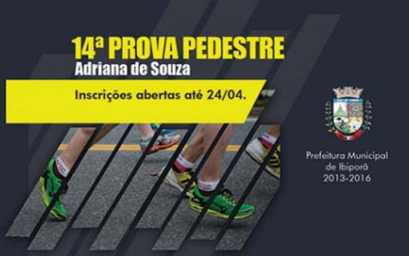 Inscrições abertas e gratuitas para a 14ª Prova Pedestre Adriana de Souza
