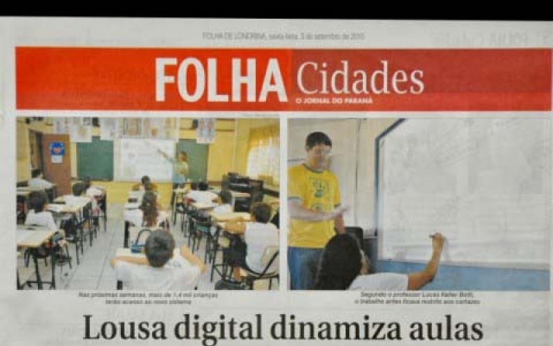 Lousas Digitais de Ibiporã são destaques na Folha de Londrina