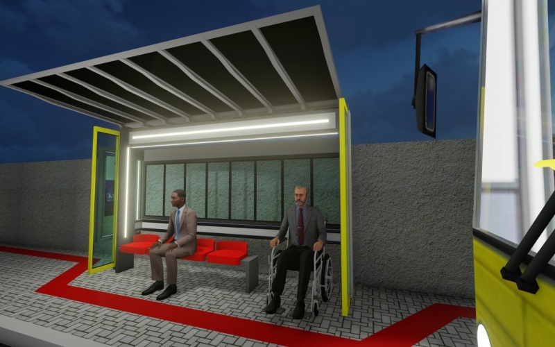 Primeiro protótipo de ponto de ônibus inteligente está sendo instalado na Avenida dos Estudantes