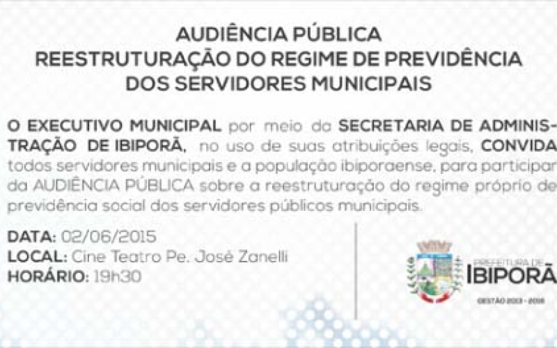 Audiência pública discute reestruturação  da previdência dos servidores municipais