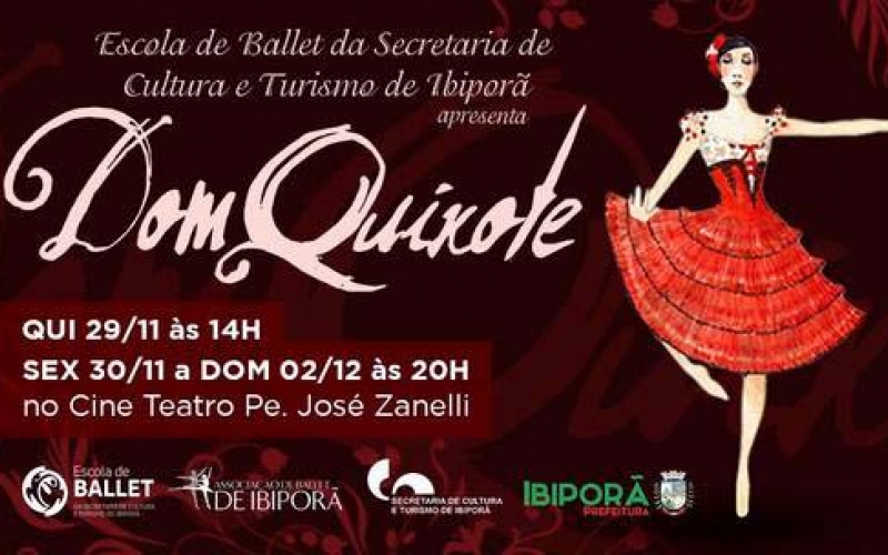 Ballet Dom Quixote começa dia 29/11 e vai até 02/12
