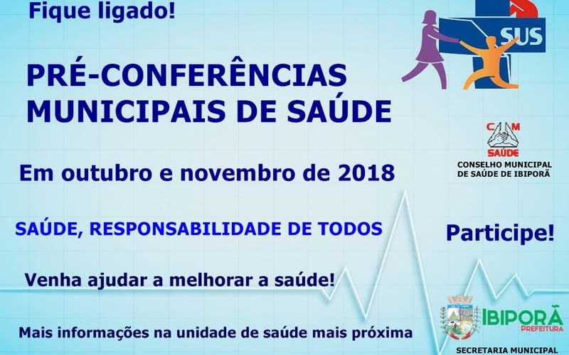 Pré-Conferências municipais de saúde serão iniciadas na próxima quarta-feira (03/10)