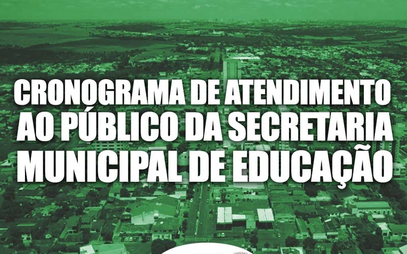 Confira o calendário de atendimento ao público da Secretaria de Educação
