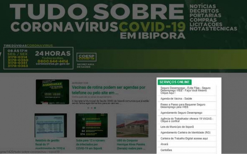 Para você não precisar sair de casa, Prefeitura de Ibiporã disponibiliza serviços online