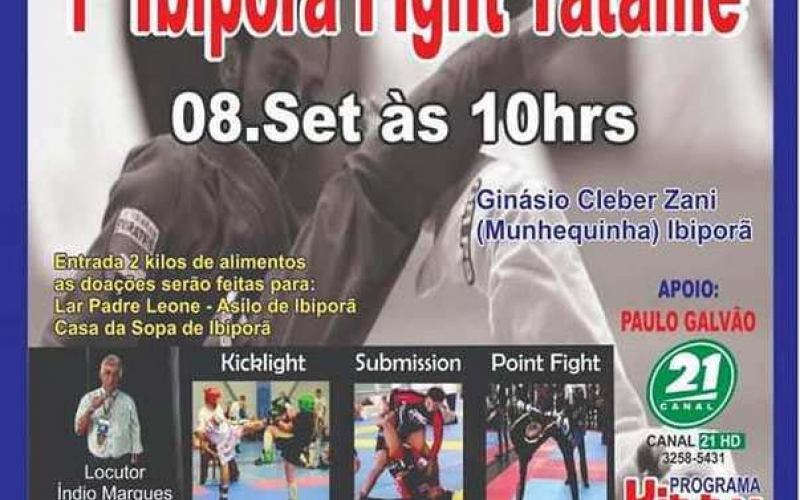 Ibiporã sedia “1º Ibiporã Fight Tatame” neste domingo (08)